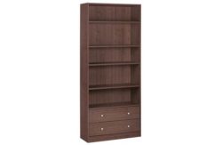 HOME Maine 2 Drawer Extra Deep Bookcase - Walnut Effect
